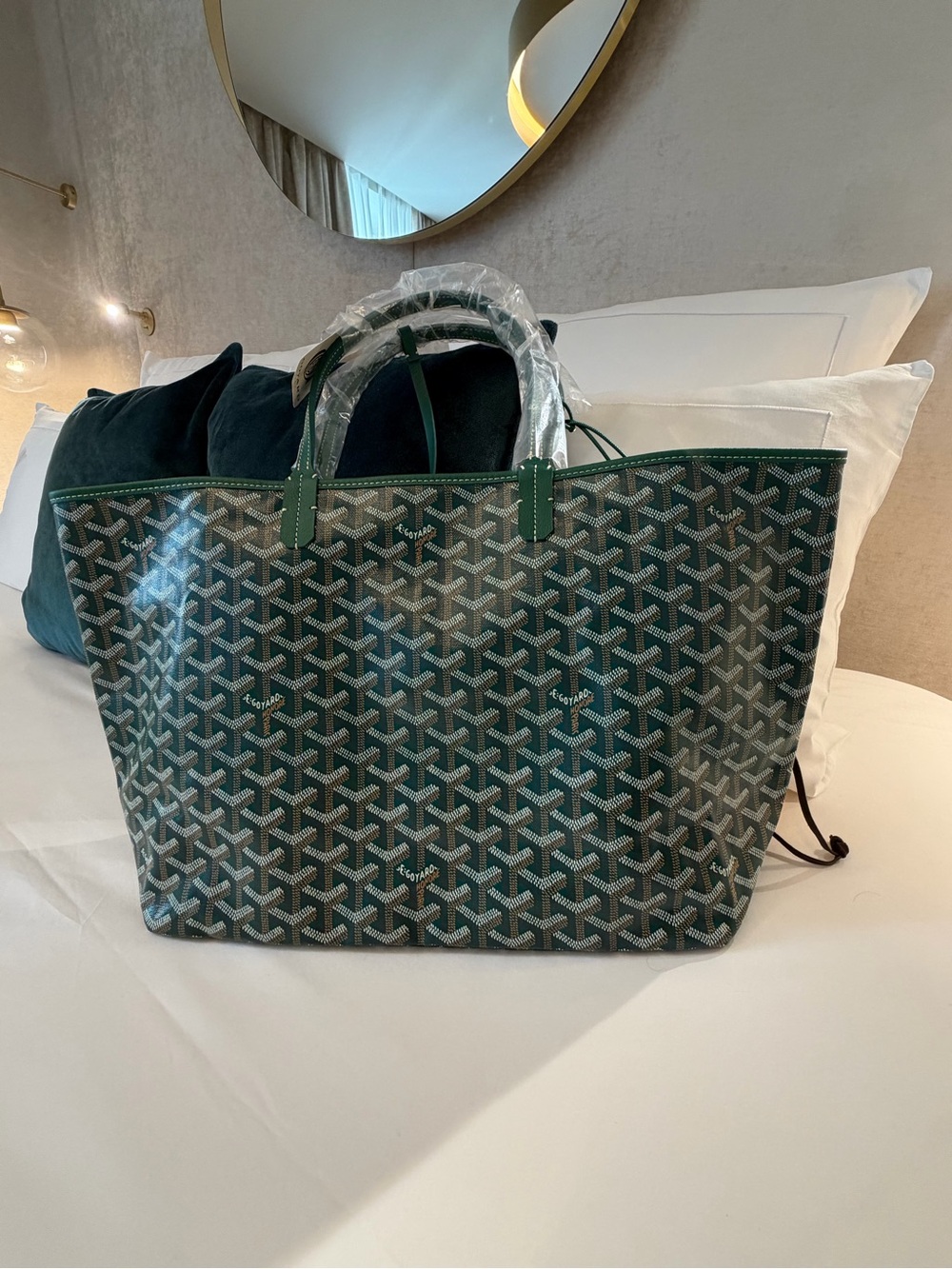 Goyard Saint Louis PM Tote Green Goyardine NEW w/ Receipt - Picture 2 of 14